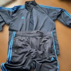 adidas ジャージ上下セット ブラック/ブルー