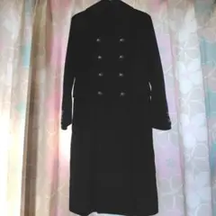 黒 ダブルブレスト ロングコート