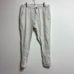 ✨良品✨ GAP【31】ジョガーパンツ 綿麻 薄手 裾ゴム ホワイト グレー