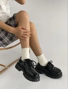 SHEIN 靴 レースアップフロント オックスフォードシューズ 23cm