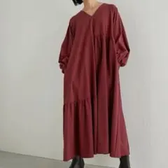 美品 SUMI STYLE スミスタイル アシンメトリーギャザーフレアワンピース