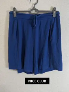 AI0821 NICE CLUB ネイビー ゴムウエスト ショートパンツ
