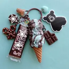じゃらじゃらキーホルダー マーブルチョコミントアイス クッキー 468
