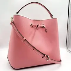 未使用級✨ケイトスペード 巾着ショルダーバッグ バケツ型 レザー ピンク