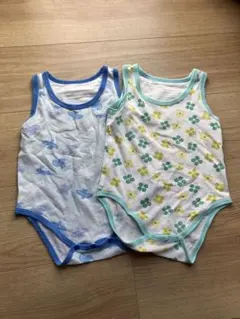 肌着　メッシュ　タンクトップ　夏　袖なし　80 男の子　青　緑　速乾　洗い替え