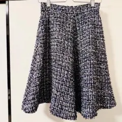【美品】ウール混 ツイードフレアスカート M 【31 Sons de mode】