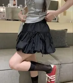お値下げ可能✨ブラック　リボンバルーンミニスカート Mサイズ