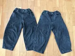GU デニム　パンツ　黒　ブラック　120 双子