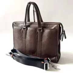 土屋鞄　PLOTA　プロータ　ビジネスバッグ　レザー　シボ革　ブラウン　2way