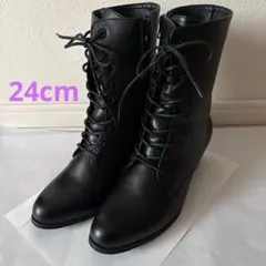 レースアップブーツ　24センチ　卒業式　編み上げブーツ　袴