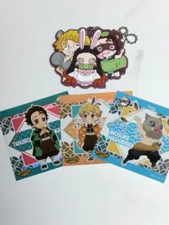 鬼滅の刃キャラばんちょうこうラバーマスコット＆ばかうけステッカー禰豆子善逸炭治郎