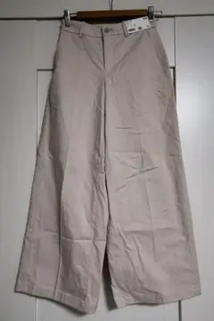 【新品】タグ付き ユニクロ ワイドチノパンツ レディース XS