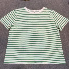 ZARA ストライプ 半袖Tシャツ L ホワイト/グリーンのサムネイル