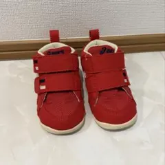 ASICS レッド/ホワイト12.5cm アシックス　スクスク　ミドルカット