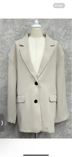 バックオープンテーラードジャケット　アイボリー