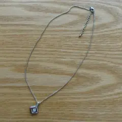 シルバー 二重スクエアペンダント ネックレス