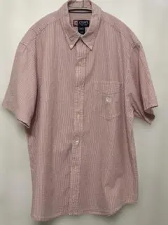 CHAPS 半袖シャツ Lサイズ レッド/ホワイト