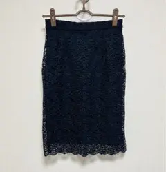 【ユニクロ】花柄レーススカート ネイビー