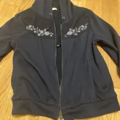アクシーズファム　パーカー　ネイビー　お花刺繍入り