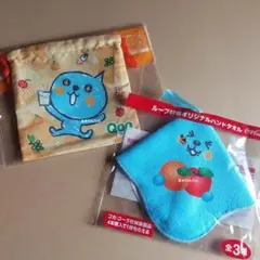 Qoo リバーシブル巾着袋&Qoo ループ付きハンドタオル ハンカチ ハロウィン