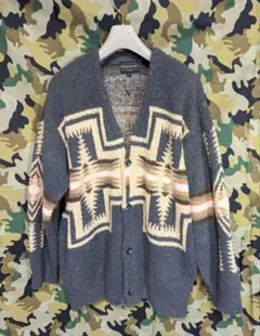 美品 js別注 Pendleton ペンドルトン 幾何学模様 カーディガン L 