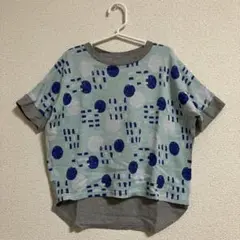 minau 丸 四角 ワイド 半袖 Tシャツ サックス 120