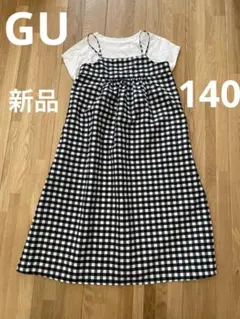 GU チェックワンピース　白Tシャツ　セット
