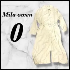 美品✨️ミラオーウェン リネン素材 ステンカラーコート 羽織り 高見え ロング丈