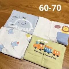 ベビー　長袖Tシャツ4枚セット　60-70 くすみカラー