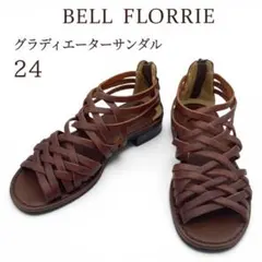 【24】ベルフローリー BELL FLORRIE レザー 編み込み サンダルのサムネイル
