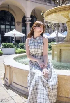 sheller flocky check long shirt dress 美品 - メルカリ