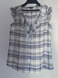 ミッシュマッシュ　チェックフリルブラウス