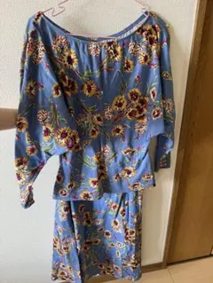 花柄セットアップ　古着　昭和レトロ