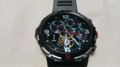 スマートウォッチ ブラック/オレンジ 本体