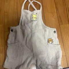 monpoké ピカチュウ刺繍オーバーオール