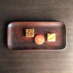 鎌倉彫　博古堂　長角盆 30cm