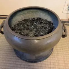 アンティーク金属製洗面器 とスタンド 三脚式 ジャンクガーデン 