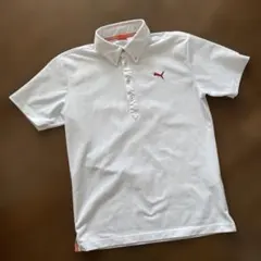PUMA プーマゴルフ ポロシャツ ホワイト 白 ロゴ刺繍 メンズ M 半袖