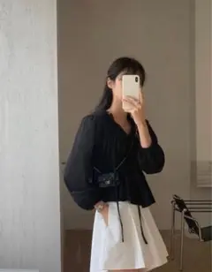 【LITER】April blouse black 韓国