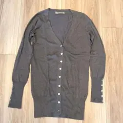 ZARAグレー 長袖 カーディガン ボタン付き