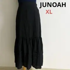 JUNOAH ジュノア ロングフレアスカート ブラック　XLのサムネイル