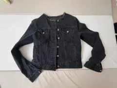 GAPブラックデニムジャケット XS フリンジヘム Gジャン