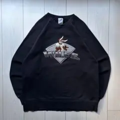 【レア】90s ワーナーブラザーズ ワイリーコヨーテ ビッグロゴ スウェット Lのサムネイル
