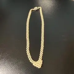 パール風　ハートネックレス