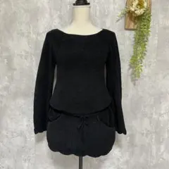 【snidel】スナイデル モールニット チュニックワンピース ドロスト 黒 F