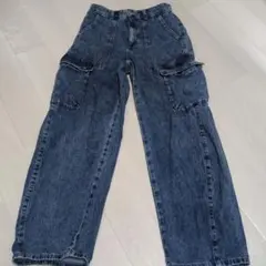 GU デニム ワイドレッグパンツ Sサイズ