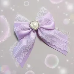 たらりんヘアリボン ヘアゴム　1478　紫　発表会　卒業式　入学式　セレモニー