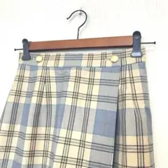 ⭐️レトロ古着　チェック　金ボタン　キュロット　スカート⭐️昭和　ヴィンテージ 春