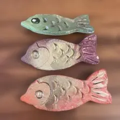 【作家作品】ハンドメイド　ブローチ　魚型