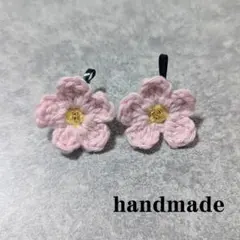 【2個セット】 ベビー・キッズヘアゴム 花モチーフ 春色 ピンク